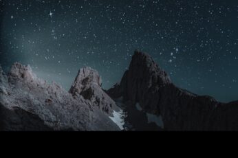 Brown mountain at nighttime
