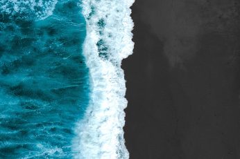 Aerial photography of sea wave