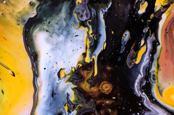 Black and yellow abstract painting