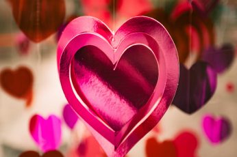 Pink heart hanging ornament