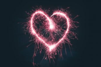 Heart shaped pink sparklers