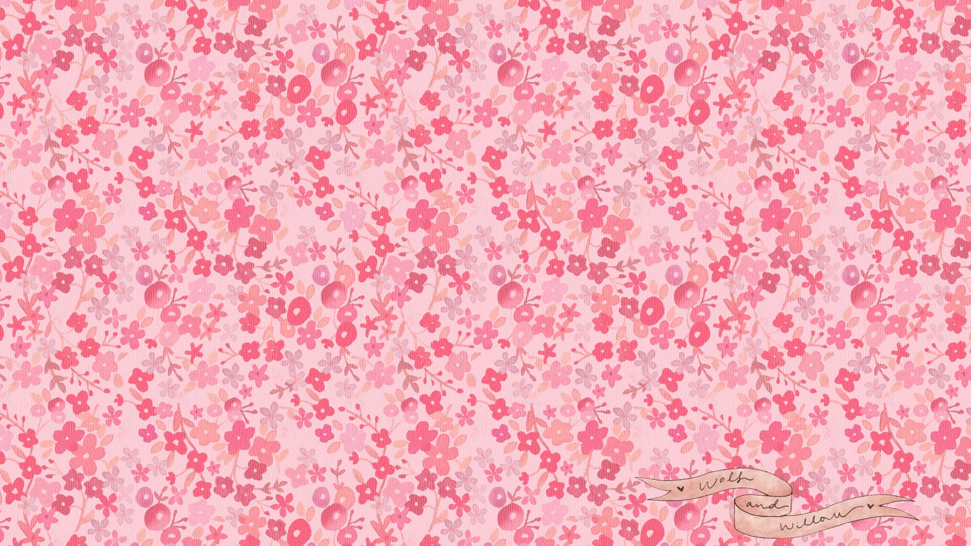 Pink pattern flower wallpaper