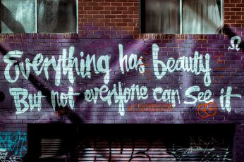 Everything has Beauty wall graffiti