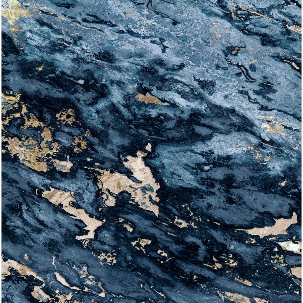 Blue And Gold Marble Wallpaper - Wallpaperforu