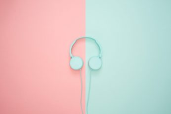 Headphones minimalism pastel pink