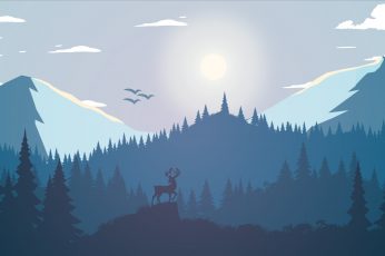 Deer on mountain wallpaper