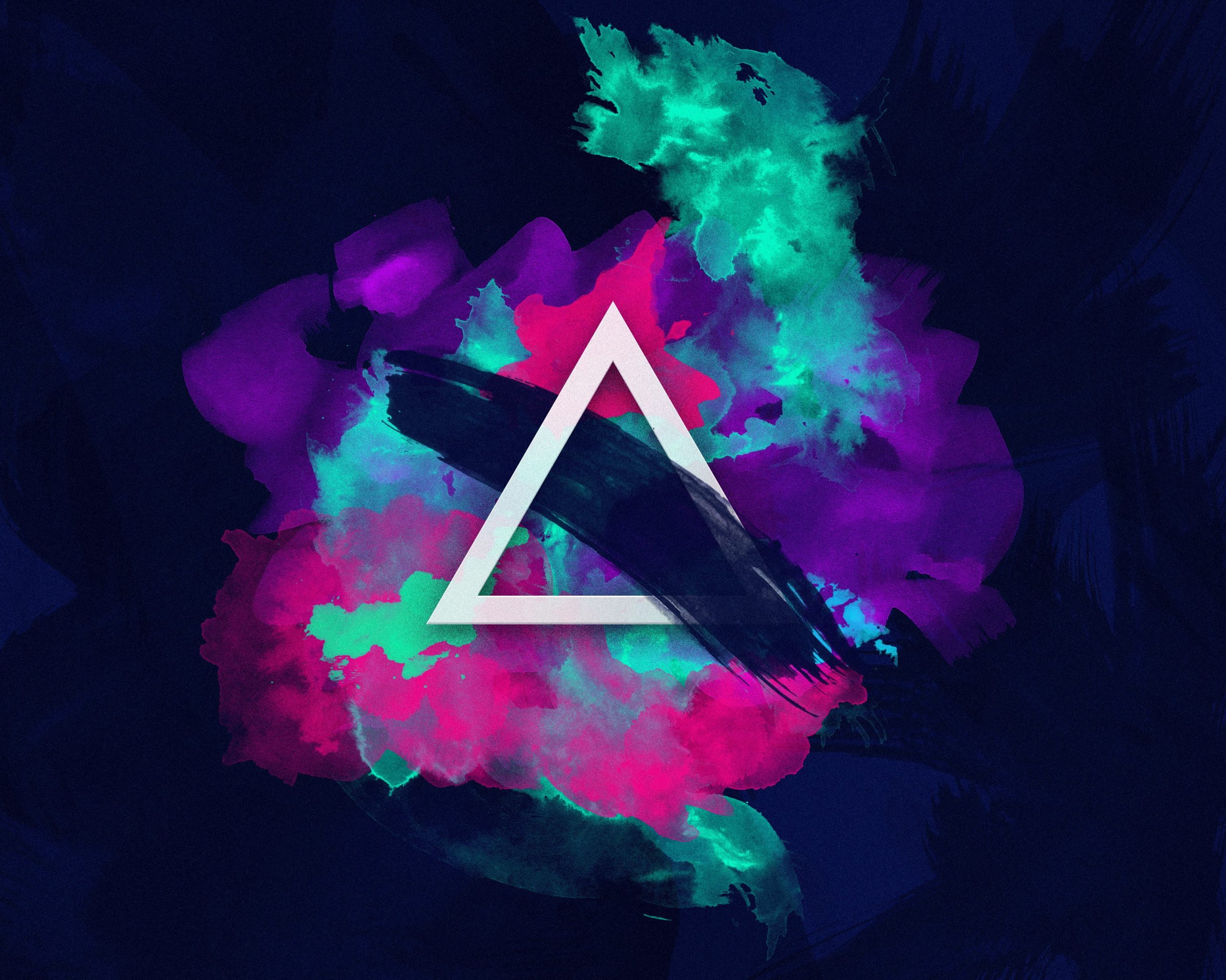 Multicolored triangle abstract art wallpaper
