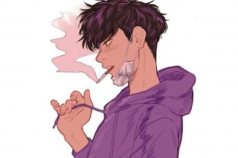 Cool wallpaper aesthetic anime art anime guy anime boy smoking hoodie