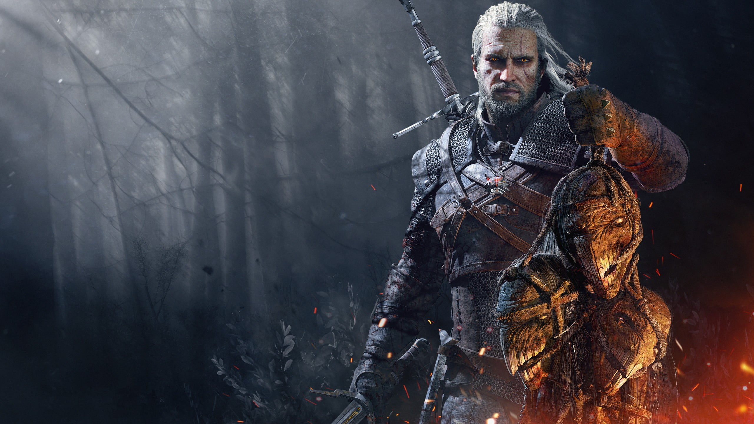 The Witcher Geralt digital, The Witcher 3: Wild Hunt wallpaper