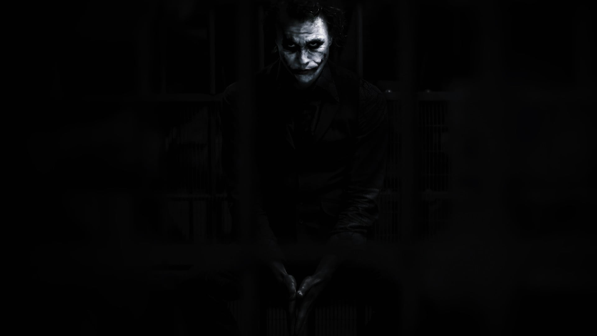 The Joker wallpaper Batman noir Heath Ledger The Dark Knight