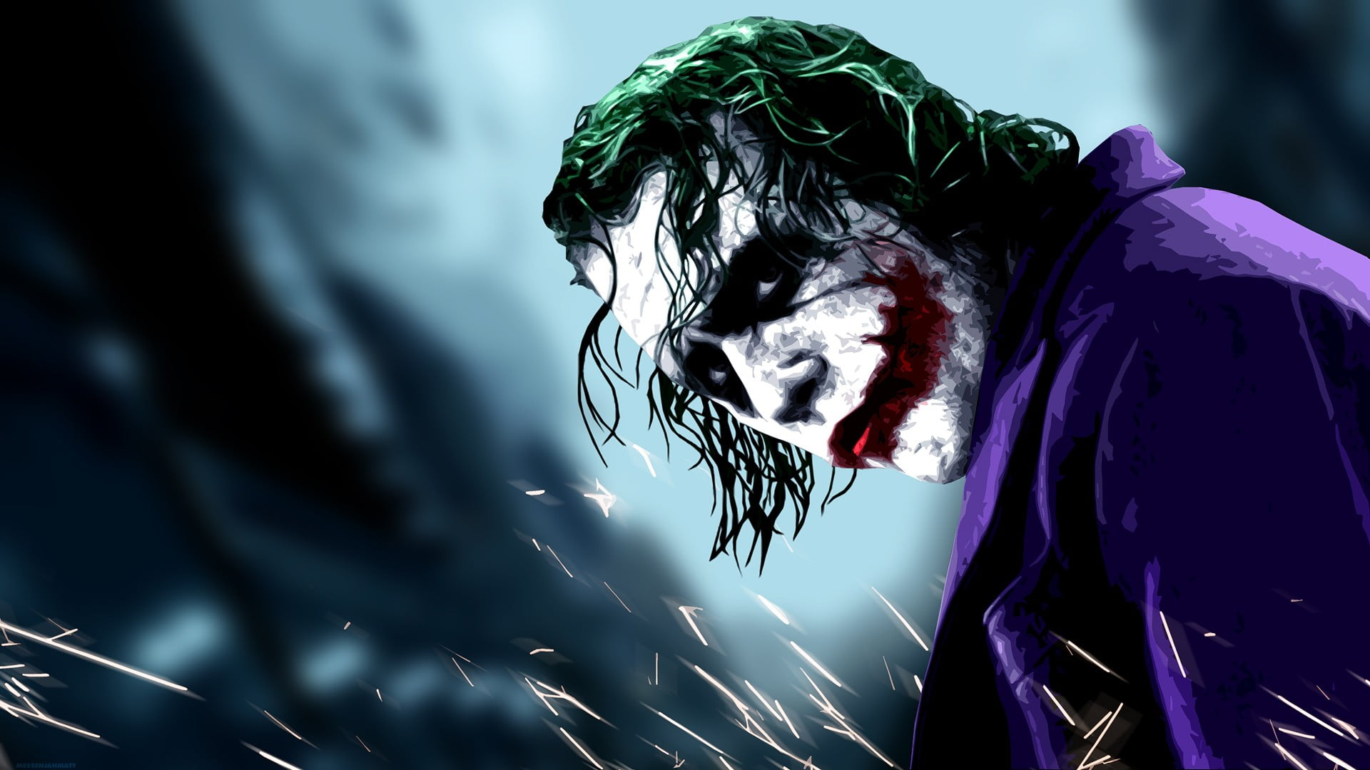 Heath Ledger as The Joker poster movies Batman The Dark Knight wallpaper