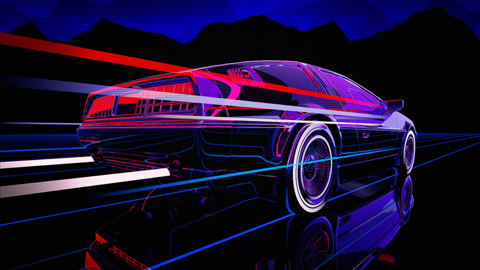 Auto, Music, Machine, DeLorean DMC-12, 80s, Neon, 80's, Synth wallpaper