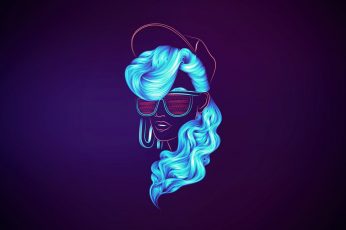 Girl, Music, Neon, Face, Background, 80s wallpaper, 80’s, Synth, Retrowave