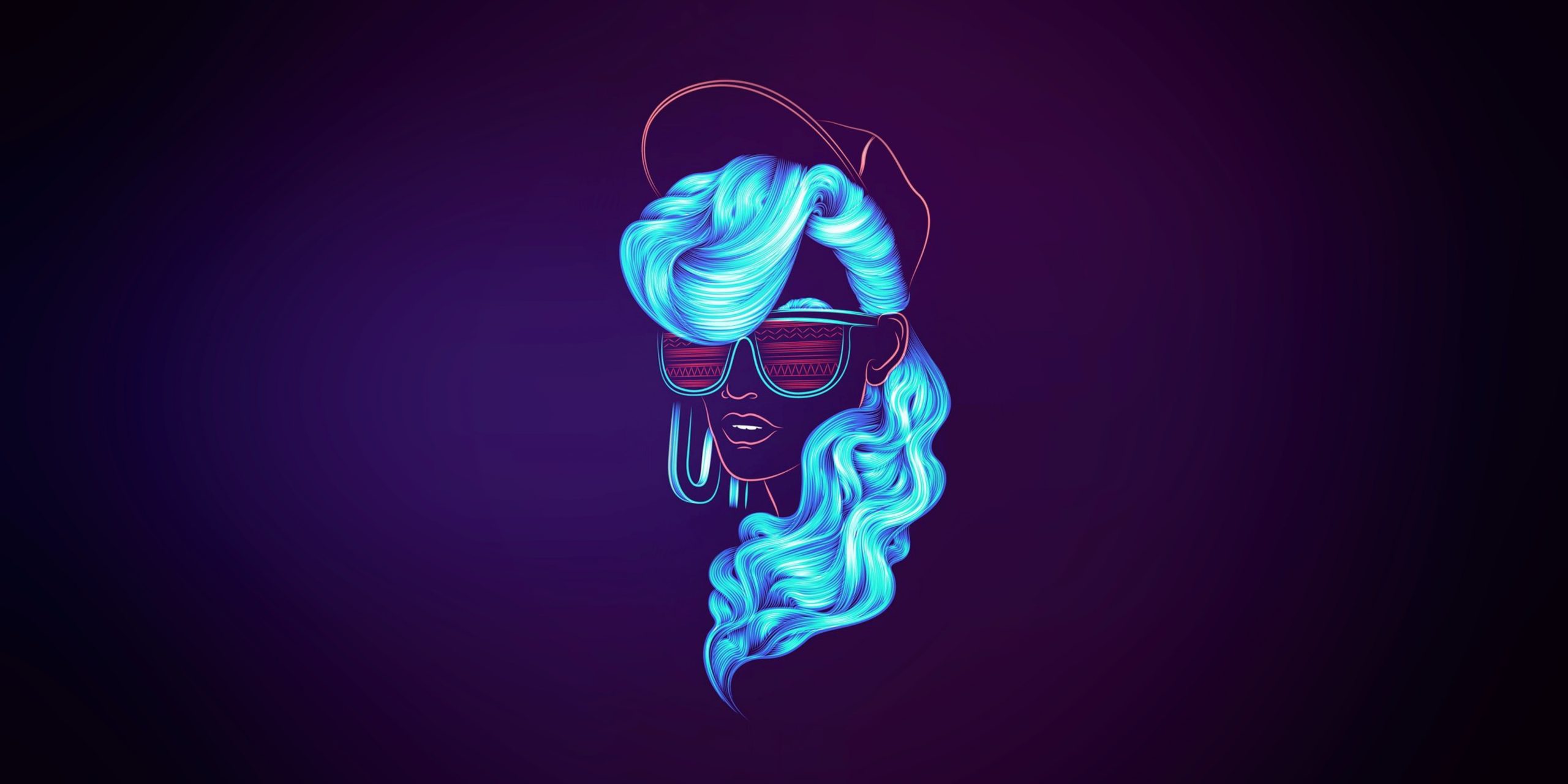 Girl, Music, Neon, Face, Background, 80s wallpaper, 80's, Synth, Retrowave