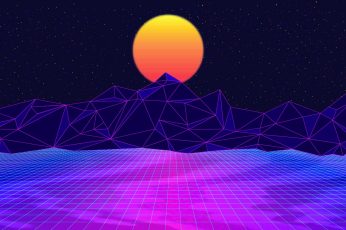 The sun, Mountains, Music, Space, 80s wallpaper, Neon, 80’s, Synth, Retrowave