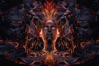 Human formed graphics, 3D, abstract, digital art, front view wallpaper