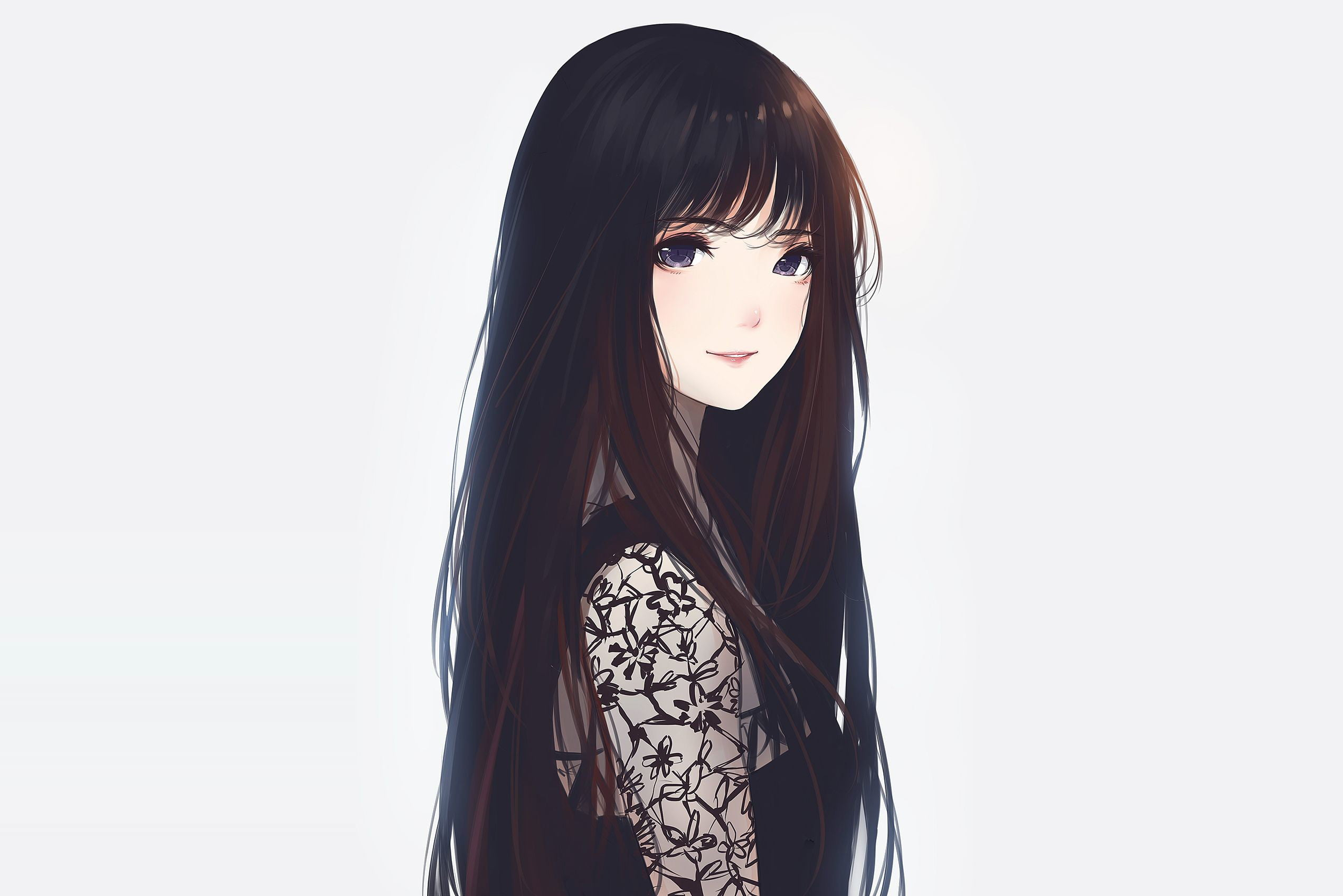 Female anime character wearing black dress illustration, anime girls wallpaper