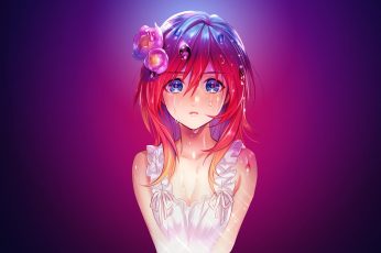 Red-haired female anime character digital wallpaper, anime girls