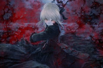 Female anime character wallpaper, Type-Moon, Fate Series, Saber Alter