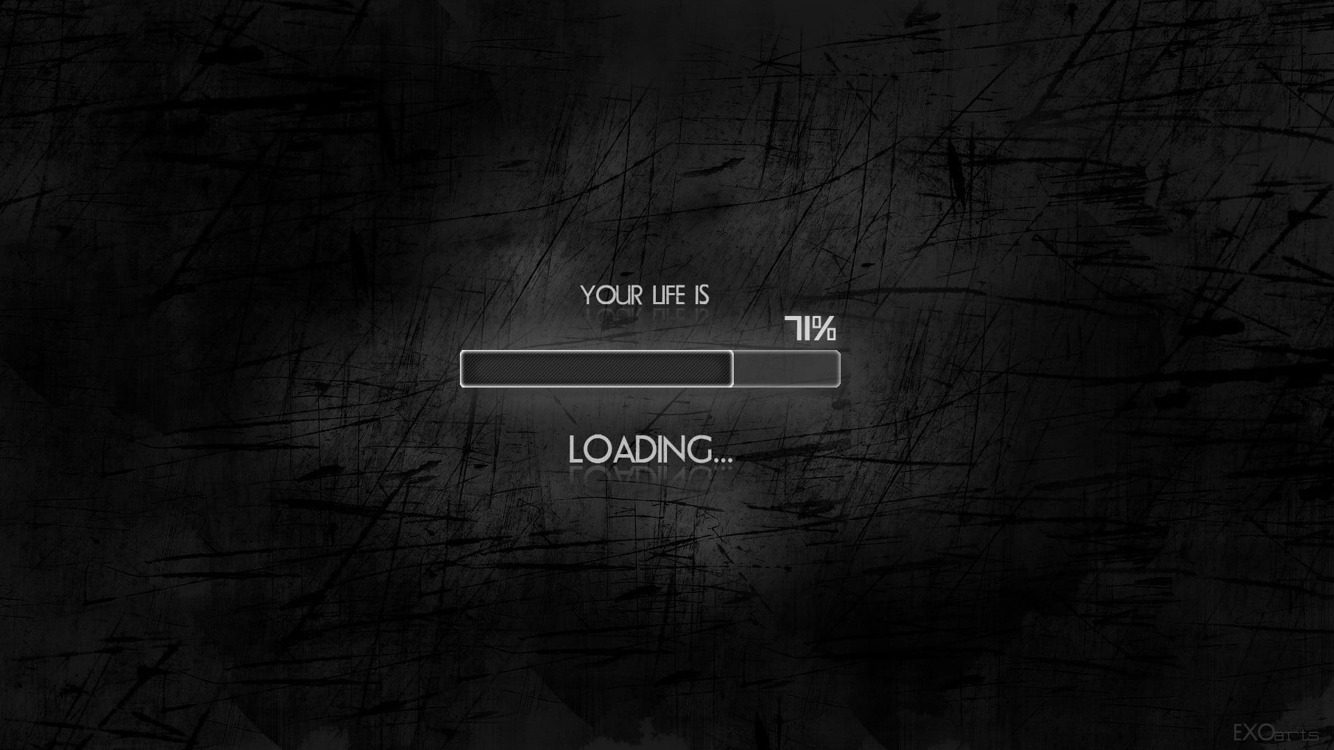 Wallpaper Your Life is loading text, black, minimalism, humor, simple background