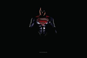 Wallpaper Superheroes, DC Comics, 8K, Dark background, Minimal, Superman