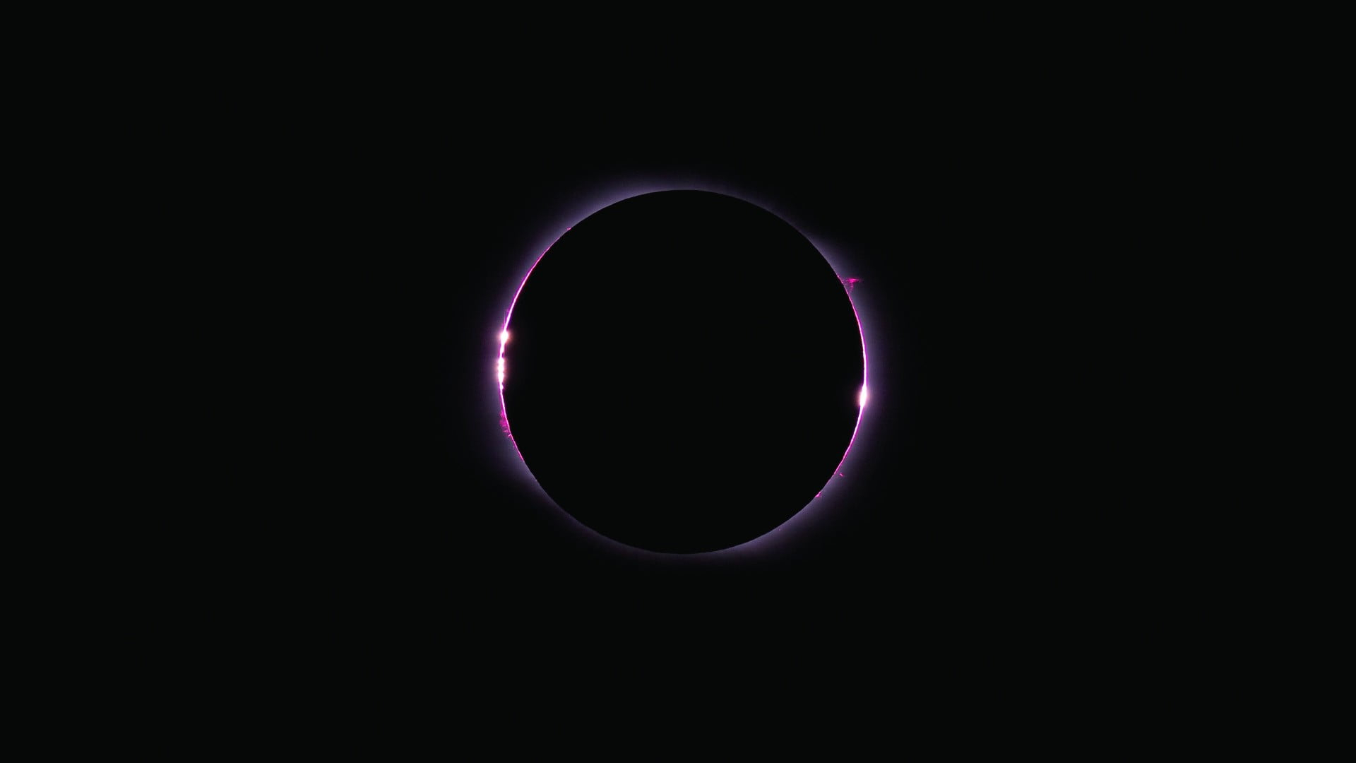 Wallpaper solar eclipse illustration, abstract, minimalism, space art, black background