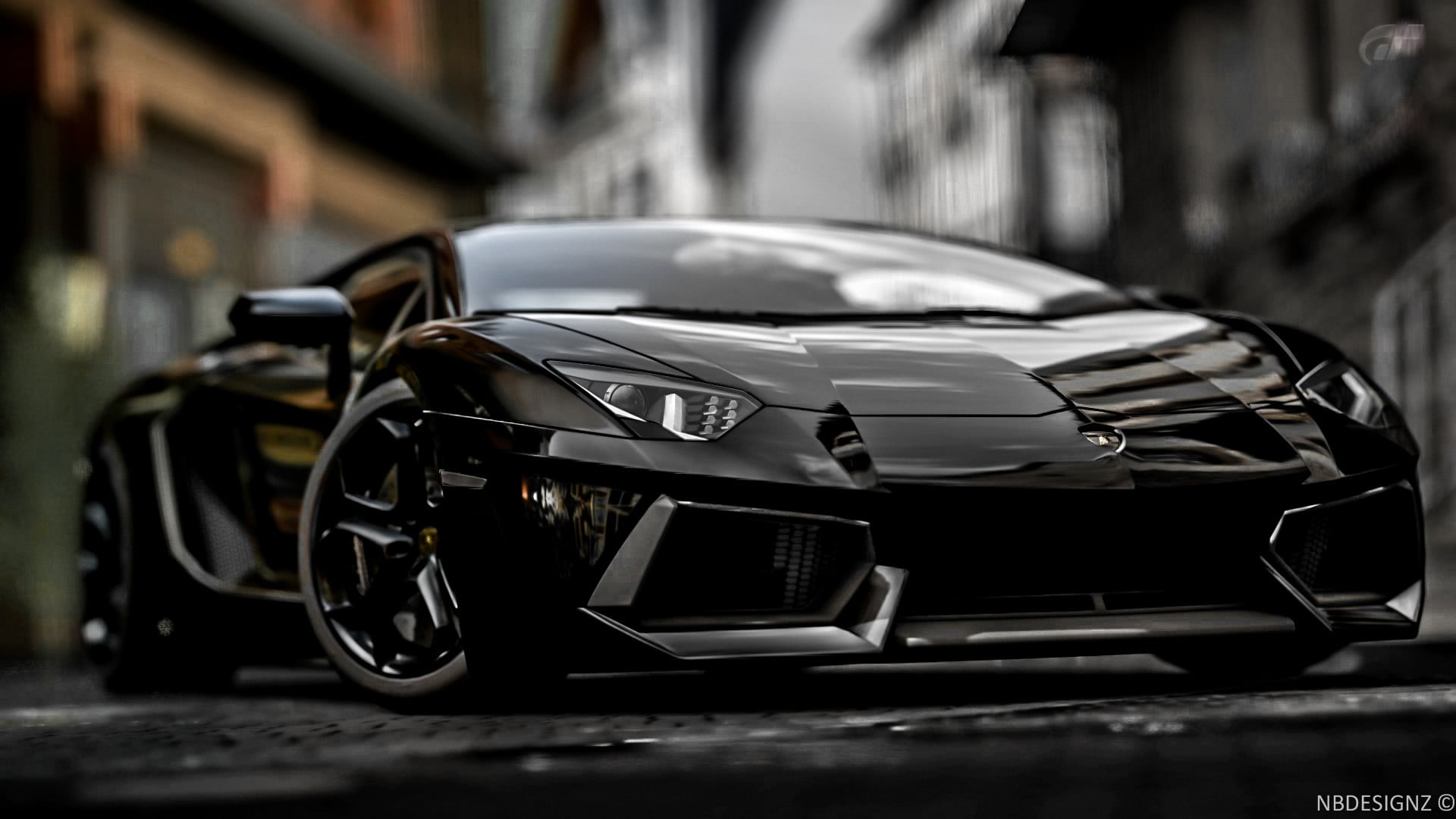 Wallpaper black sports car, Lamborghini, Lamborghini Aventador, vehicle