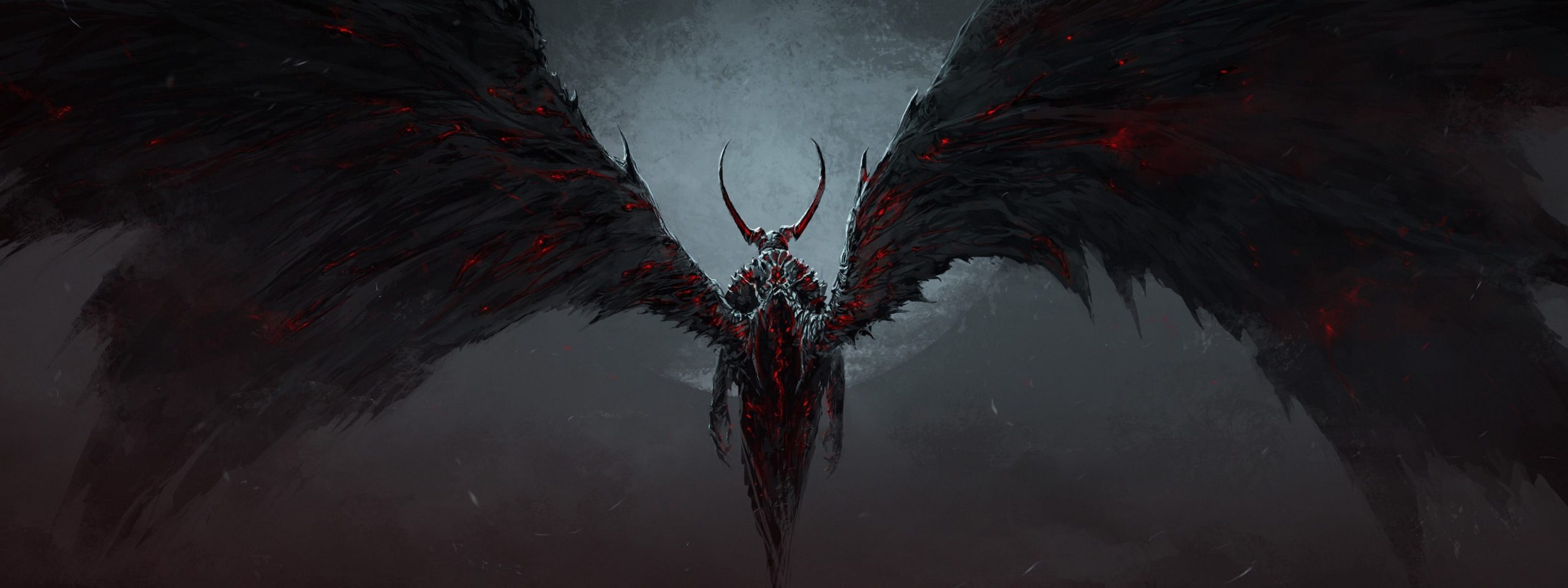 Lucifer wallpaper, anime character with wings, artwork, fantasy art