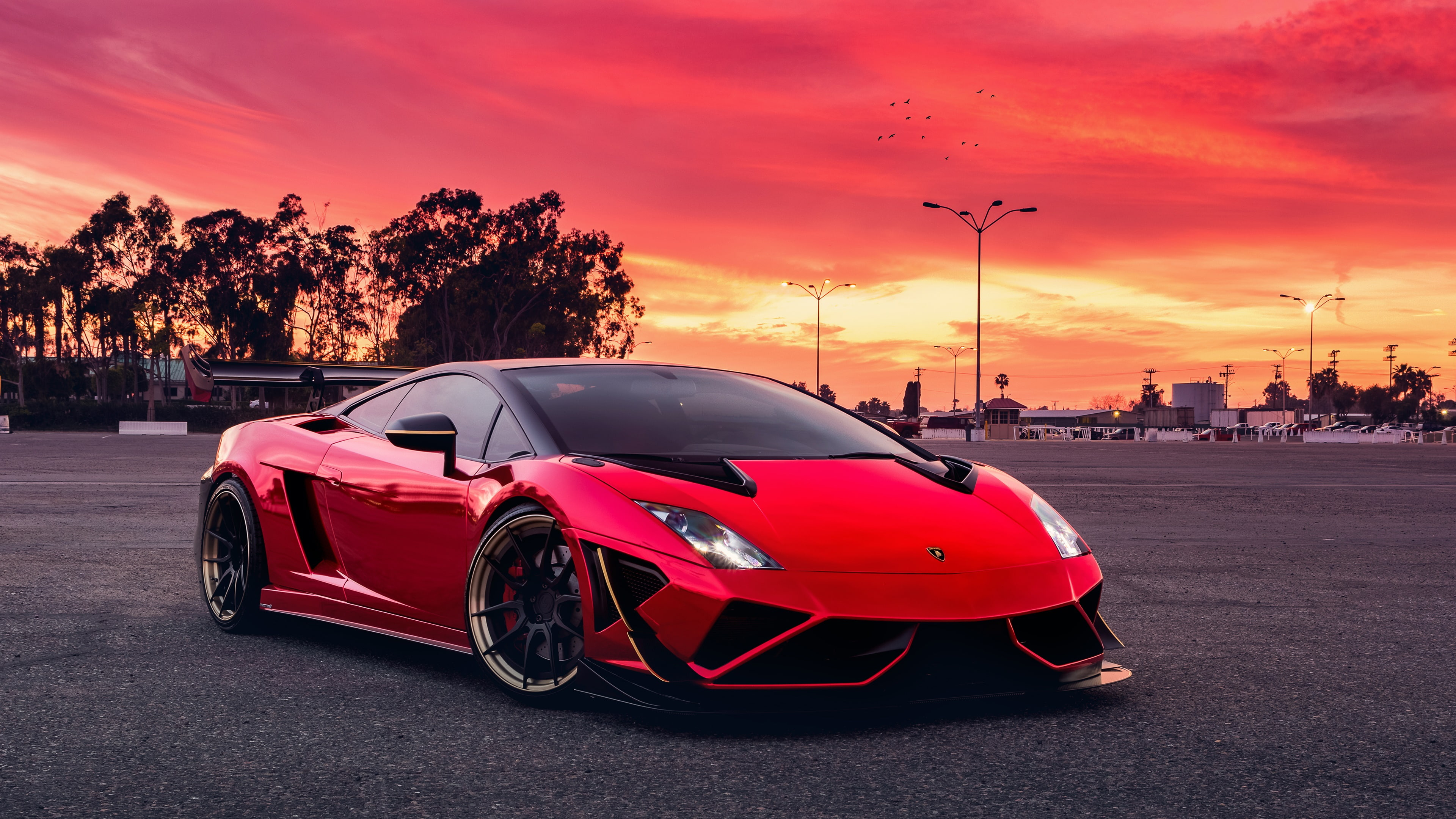 Red Car Wallpaper, Red Sky, Sports Car