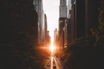Wallpaper City buildings, cityscape, sunrise, New York City, Chrysler Building