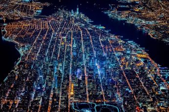 Cityscape digital wallpaper, aerial photography of city light