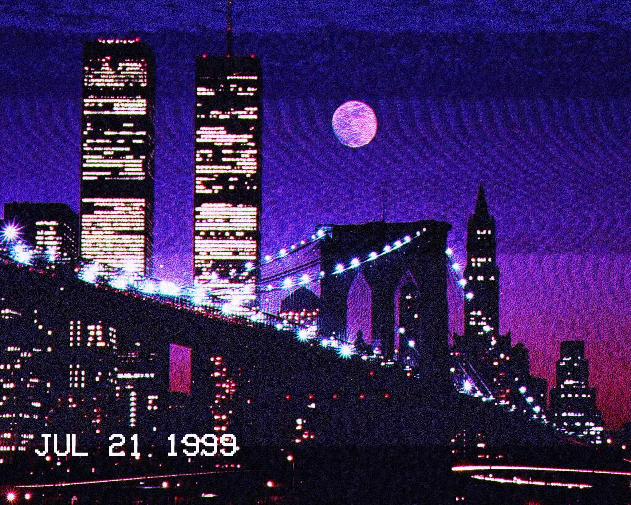 Wallpaper Twin Towers, World Trade Center, New York City, vaporwave, built structure