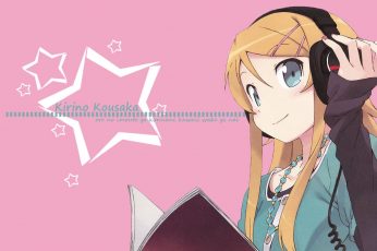 Kirino Kousaka character wallpaper, anime, headphones, Ore no Imouto ga Konnani Kawaii Wake ga Nai
