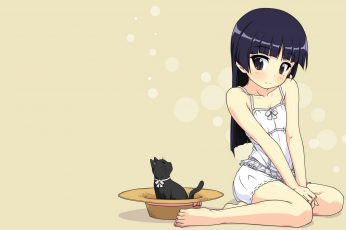 Wallpaper anime girl ad black cat illustration, Gokou Ruri, Ore no Imouto ga Konnani Kawaii Wake ga Nai