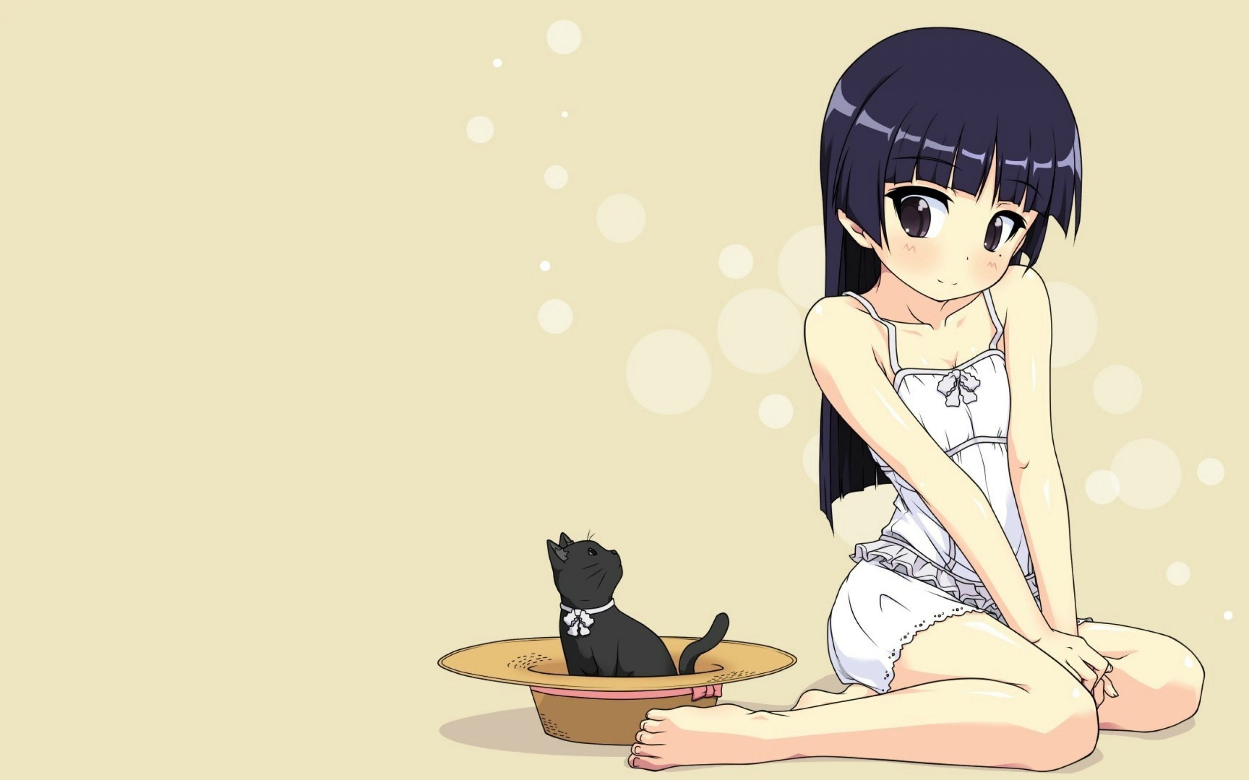 Wallpaper anime girl ad black cat illustration, Gokou Ruri, Ore no Imouto ga Konnani Kawaii Wake ga Nai