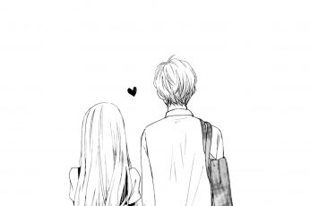 Couple, love, heart, romantic, illustration, drawing, anime art wallpaper
