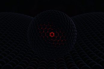 Dark wallpaper, orb, abstract, 3D Abstract, glowing, dark, red, 3d design