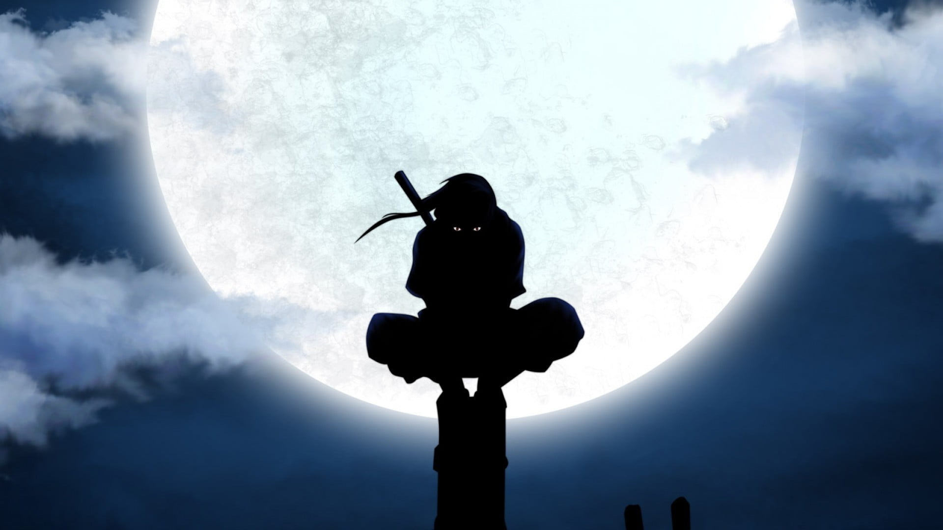 Wallpaper Uchiha Itachi illustration, Naruto Shippuuden, ANBU, silhouette