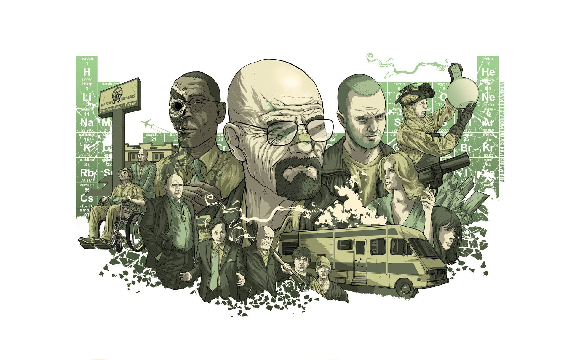 Men and bus collage wallpaper, the series, characters, Jesse pinkman