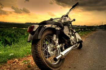 Wallpaper silver cruiser motorcycle, Royal Enfield, motorbike, hdr, bangalore