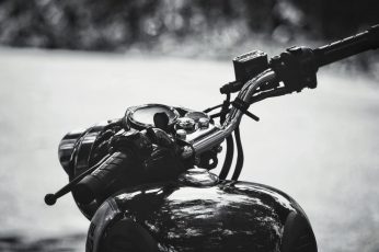 Wallpaper Royal Enfield, motorcycle handle, Black and White, blackandwhite
