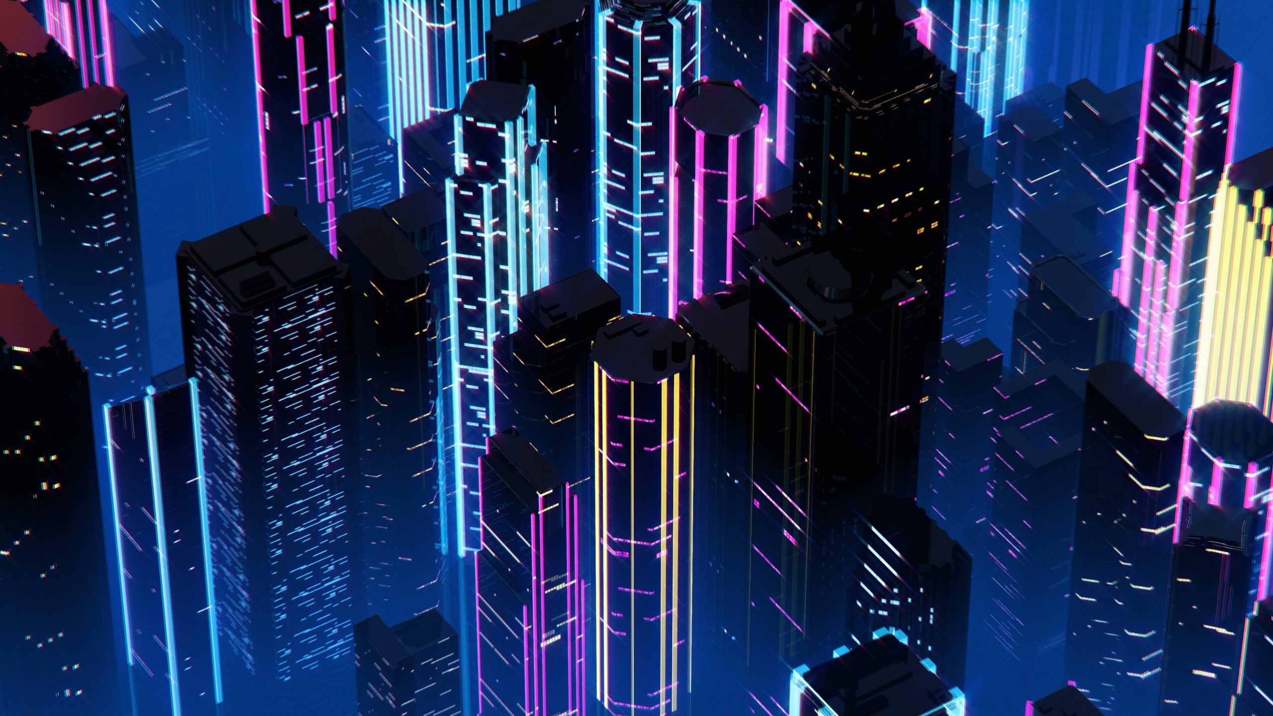 Wallpaper Night, Music, The city, Neon, Background, Synth, Retrowave