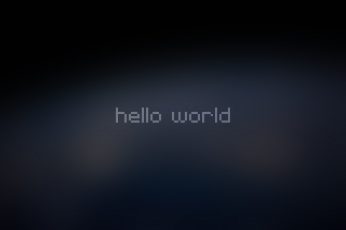 Wallpaper hello world text on gray background, simple background, quote