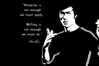 Wallpaper Bruce Lee with text overlay, quote, motivational, one person