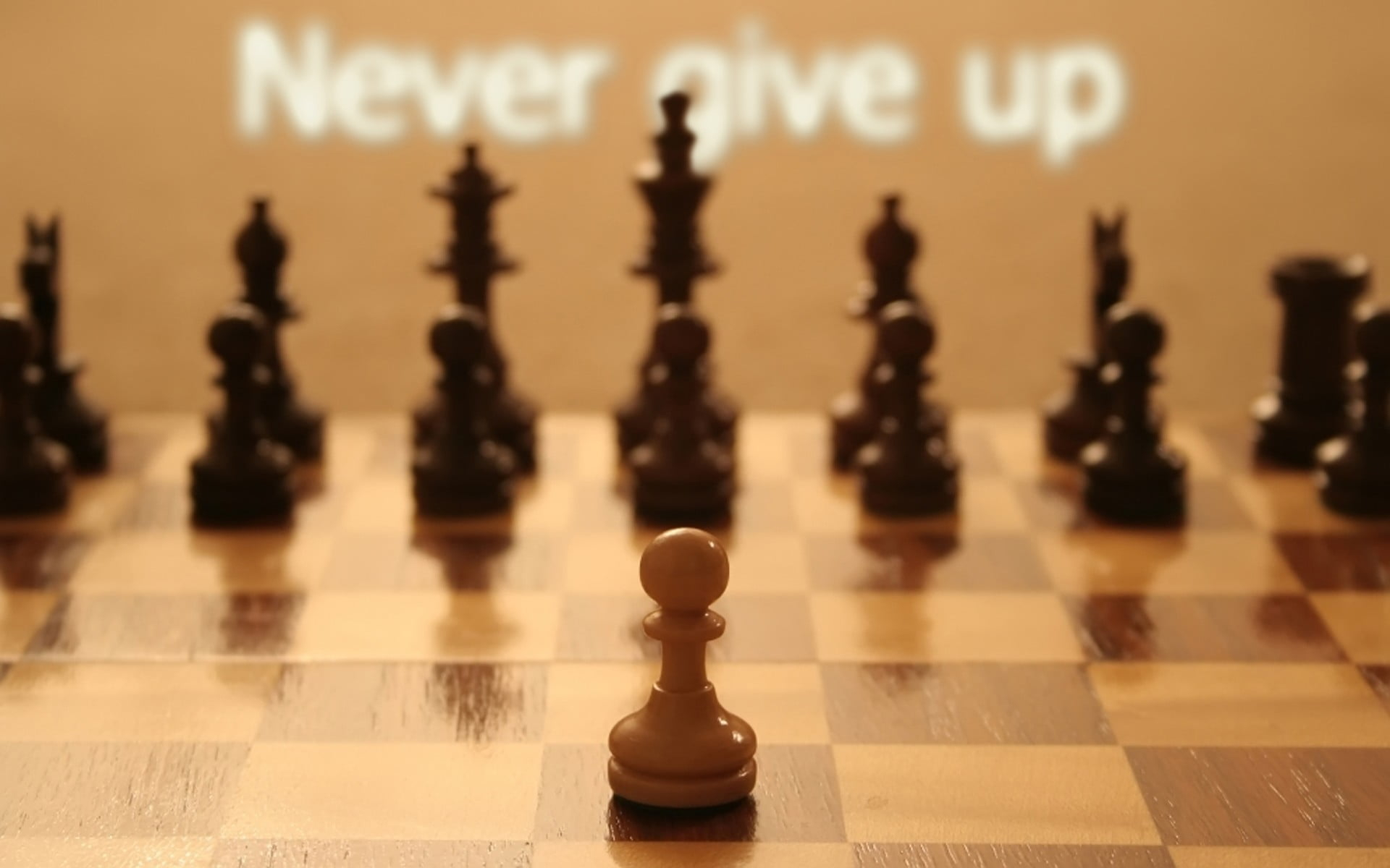 Wallpaper brown pawn chess piece, quote, typography, motivational, depth of field, brown pawn chess piece, Empty