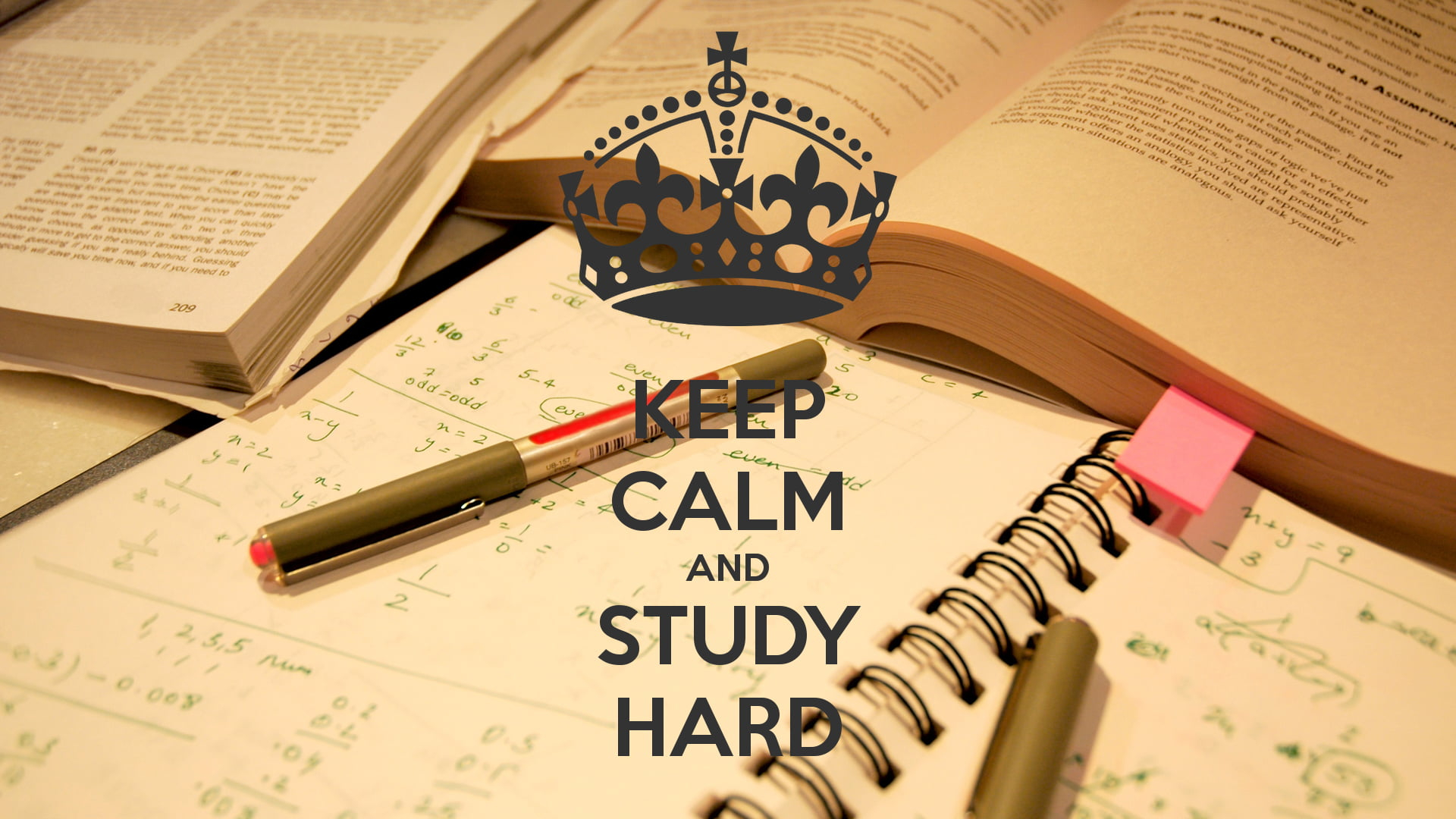 Wallpaper keep calm and study hard text, books, Keep Calm and..., quote