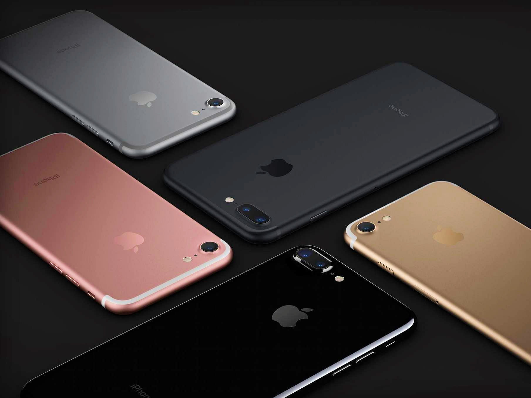 Wallpaper Five Rose Gold, Silver, Gold, Jet Black, And Black IPhone 7's -  Wallpaperforu