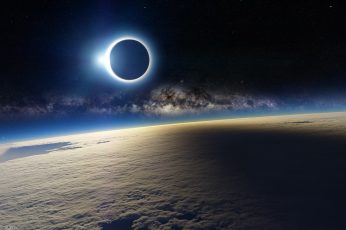 Wallpaper moon illustration, space, Earth, landscape, eclipse, solar eclipse