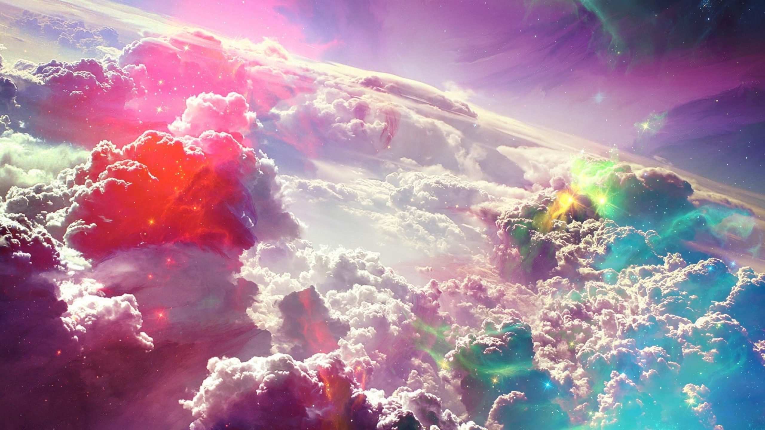 Wallpaper sky, atmosphere, cloud, space art, fantasy art, stars, sunlight