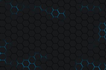 Black honeycomb wallpaper, minimalism, hexagon, backgrounds, pattern
